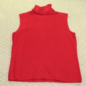 Hampshire Studio Women's L Red Sleeveless Turtleneck Sweater